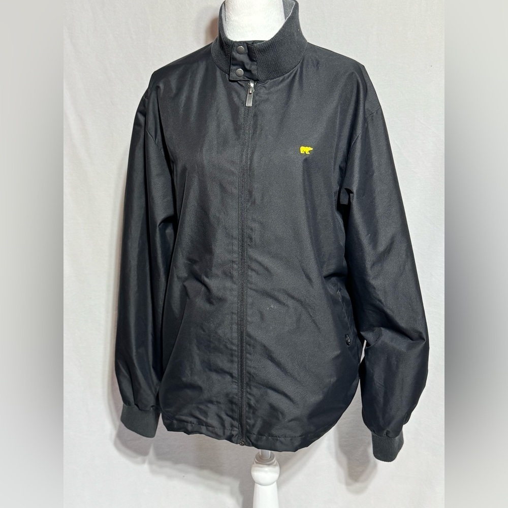 Jack Nicklaus Golf Jacket Men's Large Black Full Zip Collared Windbreaker